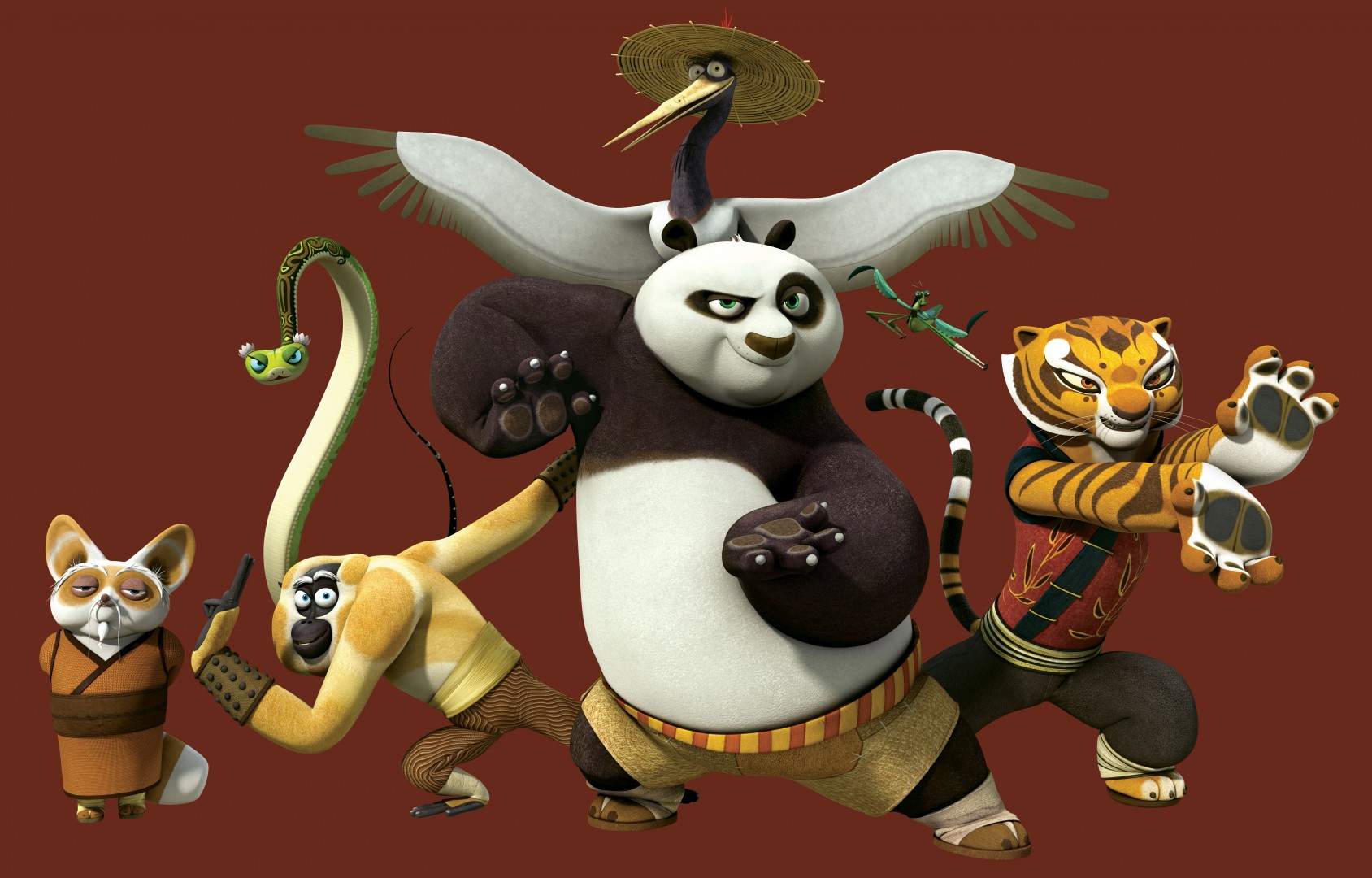 Будет ли кунфу панда 5. Кунг фу Панда. Кунг фу Панда герои. Кунг-фу Панда неистовая пятёрка.